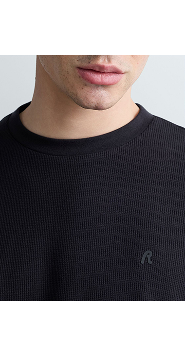 ワッフルコットンロングスリーブTシャツ 詳細画像